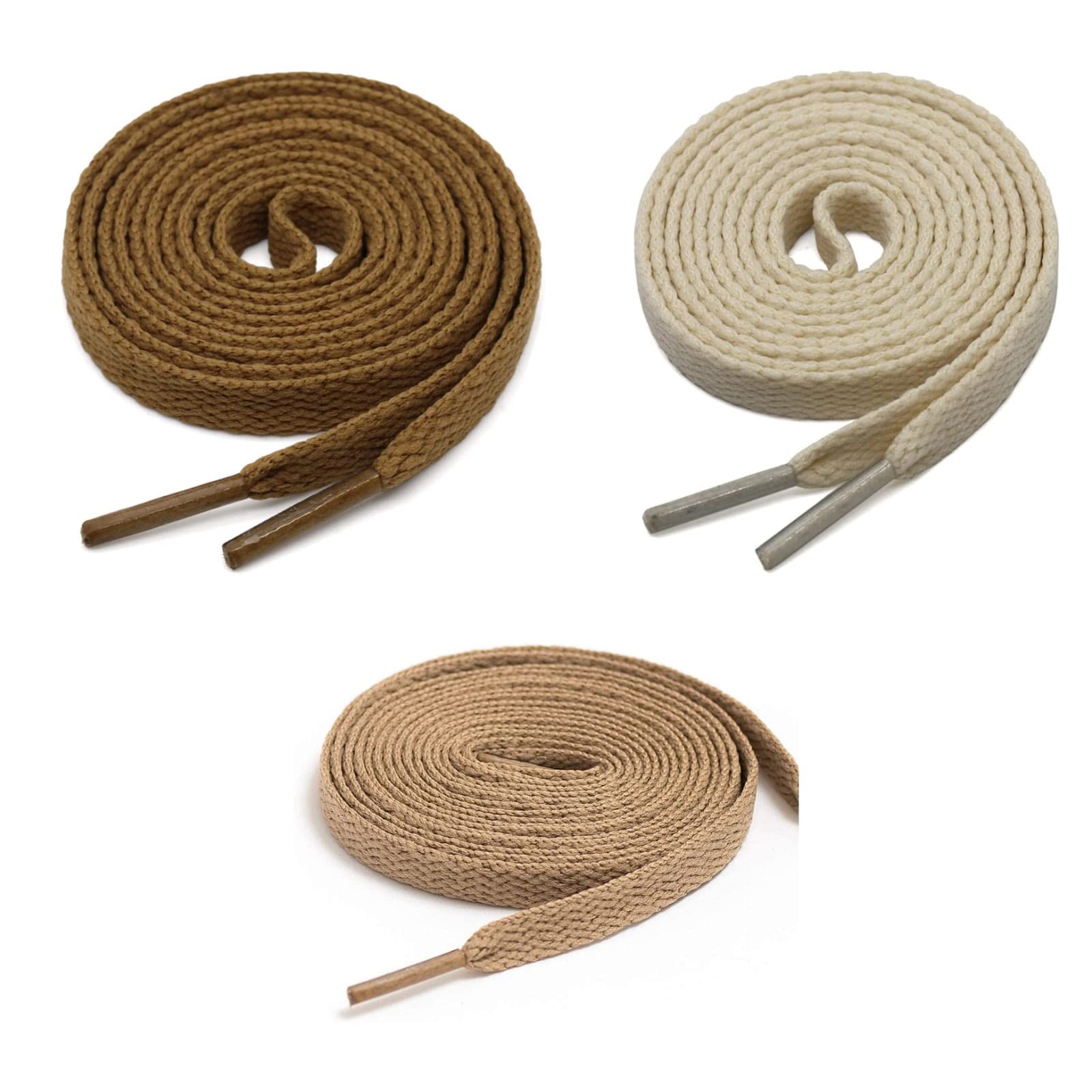 GRAH SANGRAH® 3 Pair (1 Pair Per Single Color) Flat Shoes lace Wide Shoelaces for Athletic Running Sneakers Shoes (150 cm /58 Inch, Light Brown-Beige-Cream) (B0CKJ1S7B1) Amazon Price History, Amazon Price Tracker