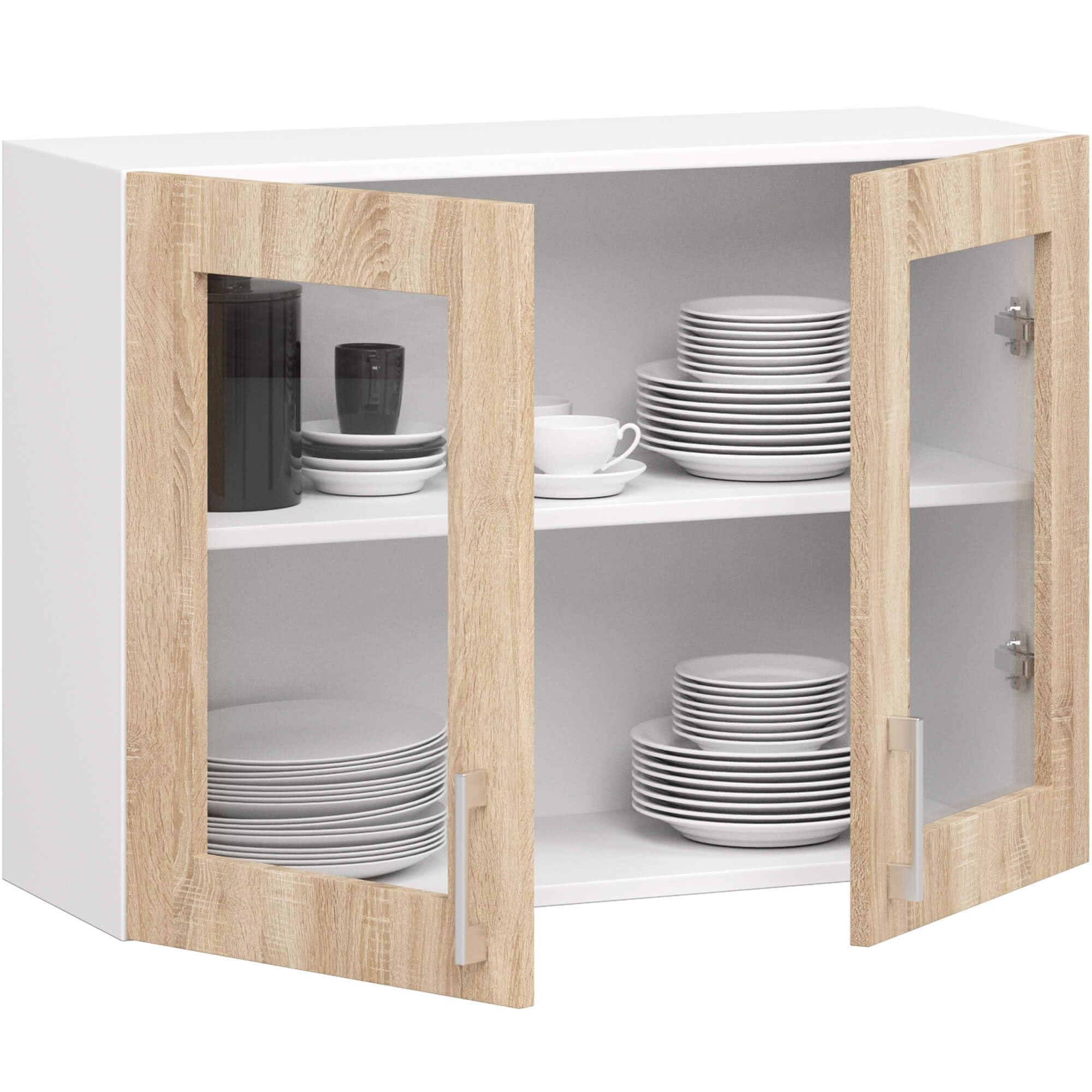 AKORD Küchenschrank Lima | Funktional | Langlebig | Modernes Design | Für große und kleine Küchen | Pflegeleicht | Kombinierbar mit Anderen Möbeln aus der Serie | Weiß | Sonoma-Eiche