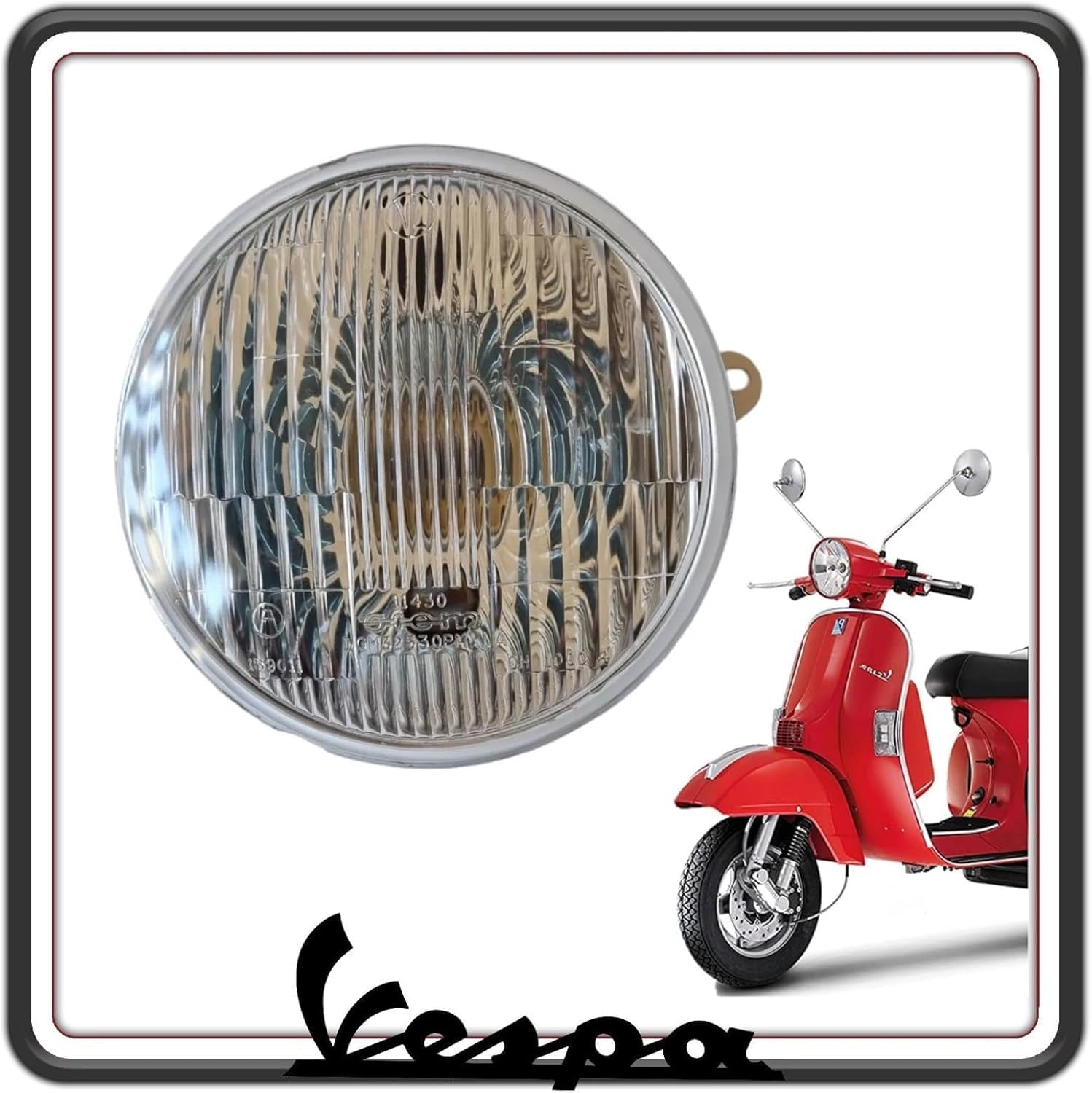PIAGGIO FARO FANALE GRUPPO OTTICO ANTERIORE ORIGINALE VESPA PX 125 DAL1981 AL 2001 - VESPA PX 150 DAL 1998 AL 2005 - VESPA PX 200 FINO AL 2001 TUTTI I MODELLI.