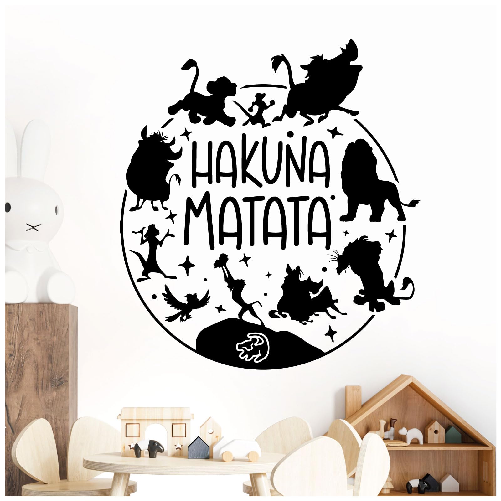 Hakuna Matata - Lion King Inspired Children's Vinyl Wall Decal Sticker [XXLarge] [Black]
