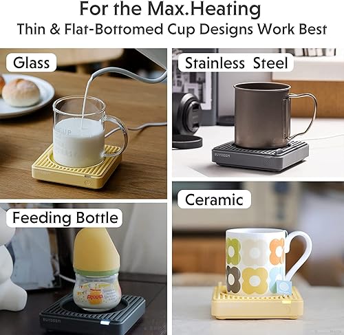 Miniatura 3 de BUYDEEM OA20013 - Calentador de tazas extra ancho, calentador de tazas de bebidas de un solo toque con 2 ajustes de temperatura y apagado