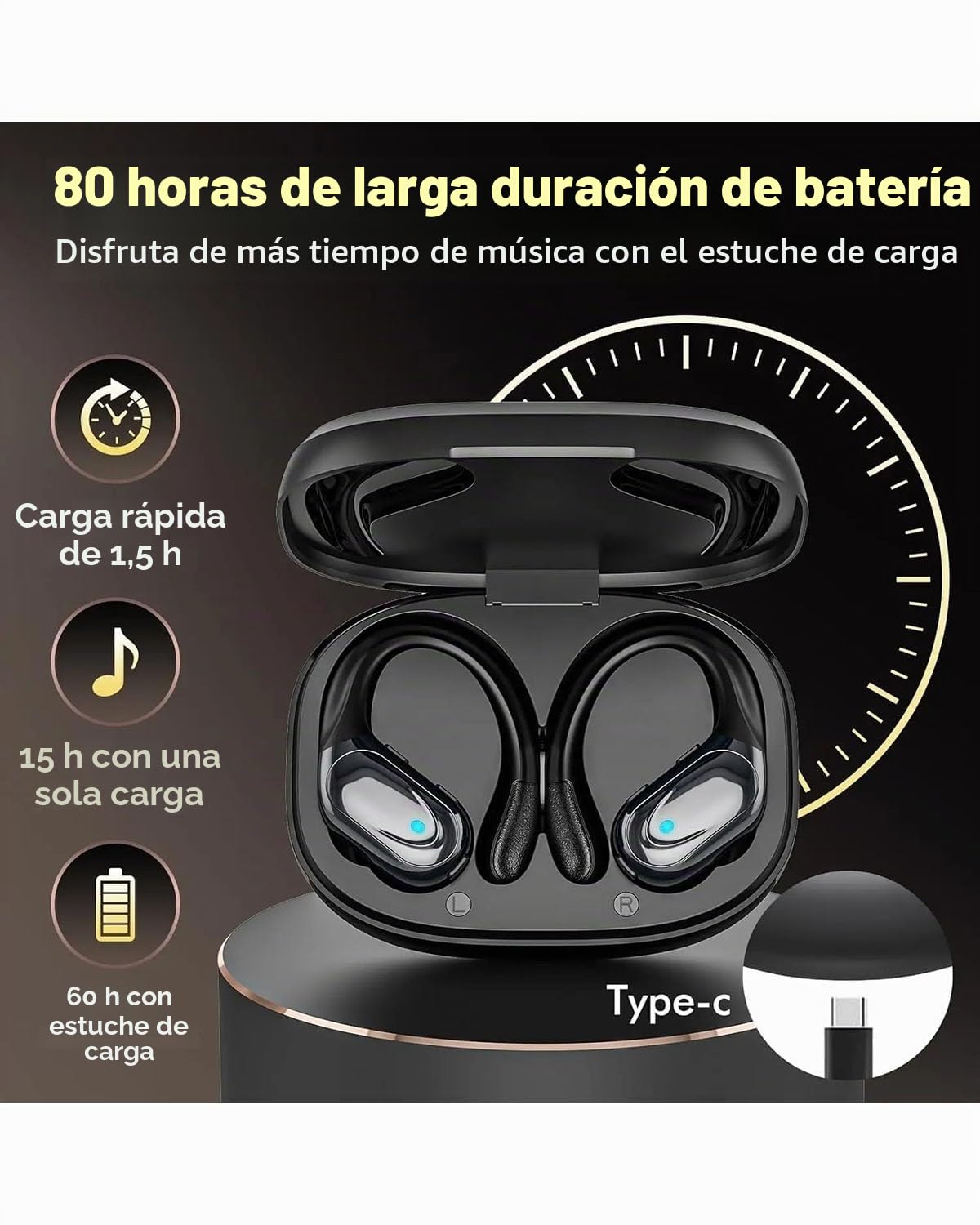 para Auriculares Binaurales Deportivos Mini Earbud con Micrófono
