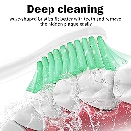 Toothbrush Heads for Philips Sonicare Replacement Brush Heads Medium Soft Dupont Bristles Electric Toothbrush Replacement Heads Fit E-Series Essence Xtreme Elite Advance and CleanCare, 8 Pack, White