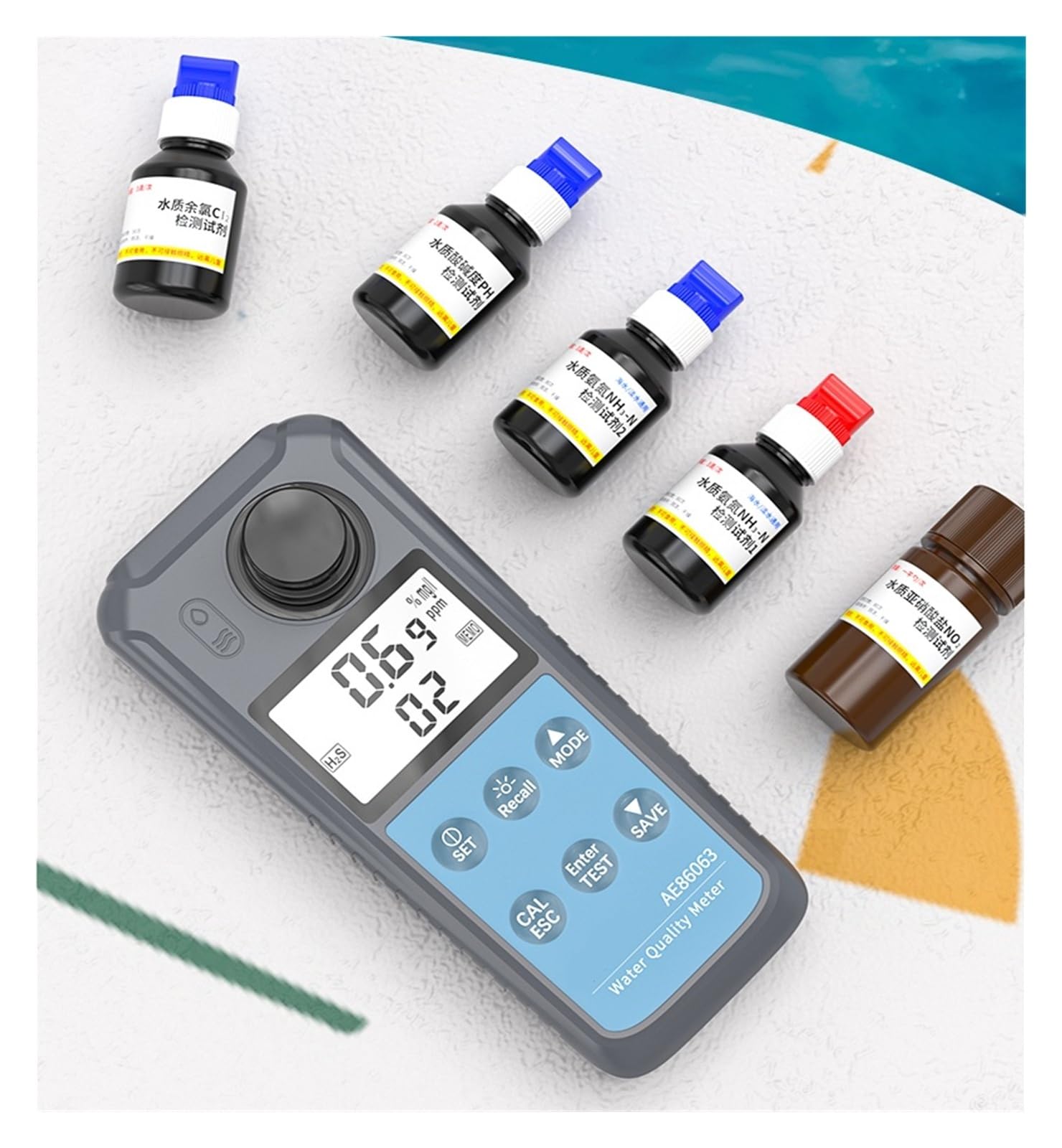 Tragbares Trübungsmessgerät AE86065 Digitaler Trübungstester Hintergrundbeleuchtetes Display | Bereich 0,00 bis 1000 NTU Wassertest- und Analyseinstrumente