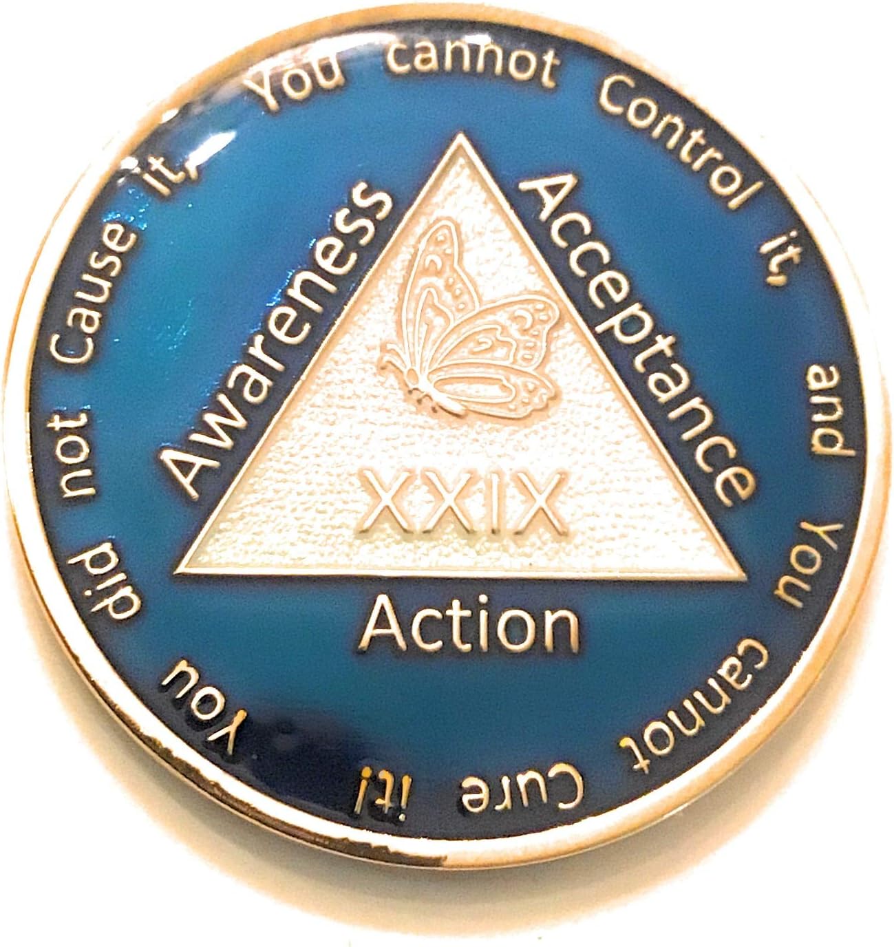 29 Year Al-Anon Medallion - Al-Anon Blue, Tri-Plate Medallion, Chip, Token
