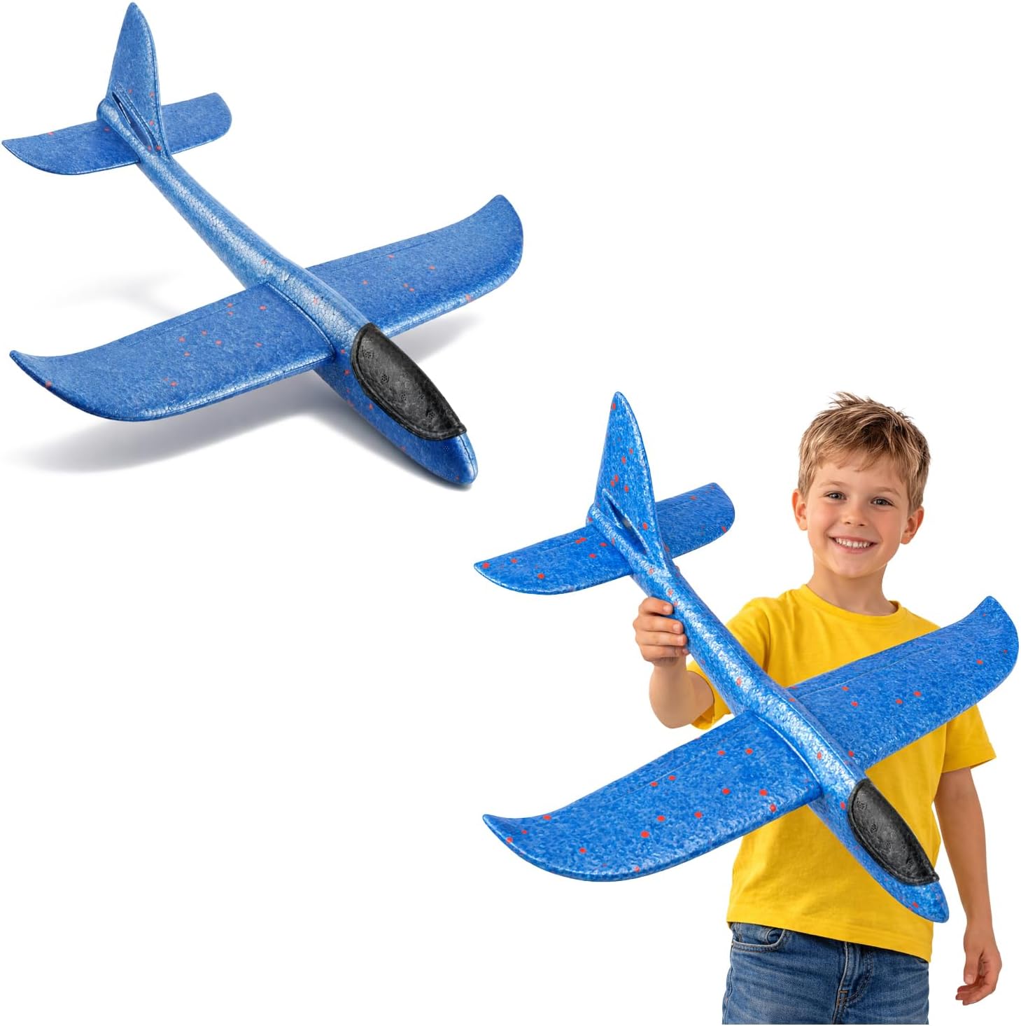 com-four® Styrofoam Plane for Children and Adults - Sturdy Throwing Glider with Plug-In System - Aid for Coordination and Practical Thinking [Selection Varies] (Pack of 1)