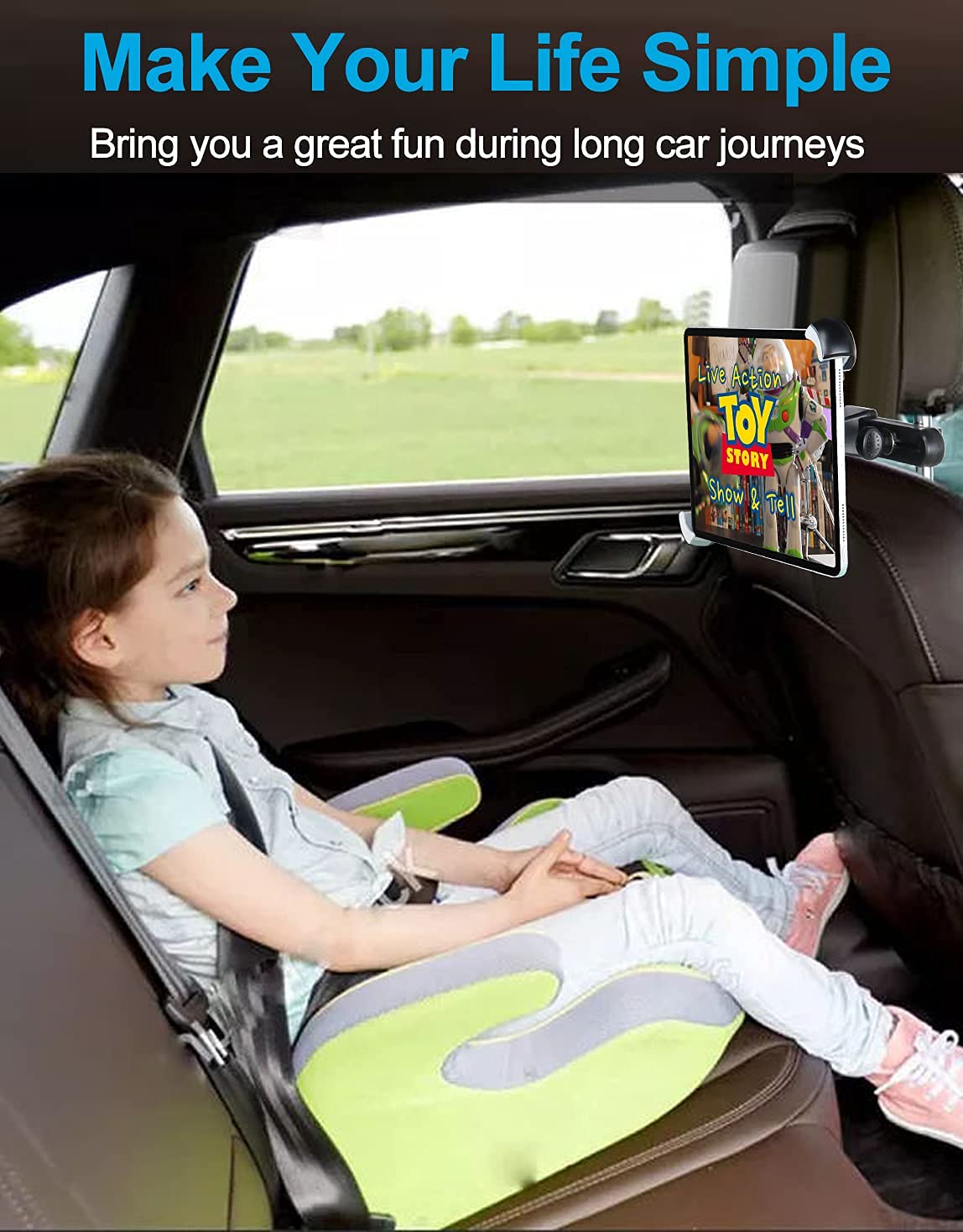 Support de tablette pour appuie-tête de voiture pour iPad Pro 9.7, 10.5, 12.9 Air Mini 5 4 3 2, iPhone, Galaxy Tabs, Switch, et autres appareils de 4 à 13"
