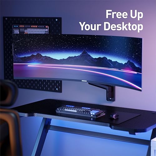 Miniatura 8 de WALI Soporte de pared para monitor para pantallas ultraanchas de 17 a 49 pulgadas, soporte de monitor individual resistente con capacidad para 44