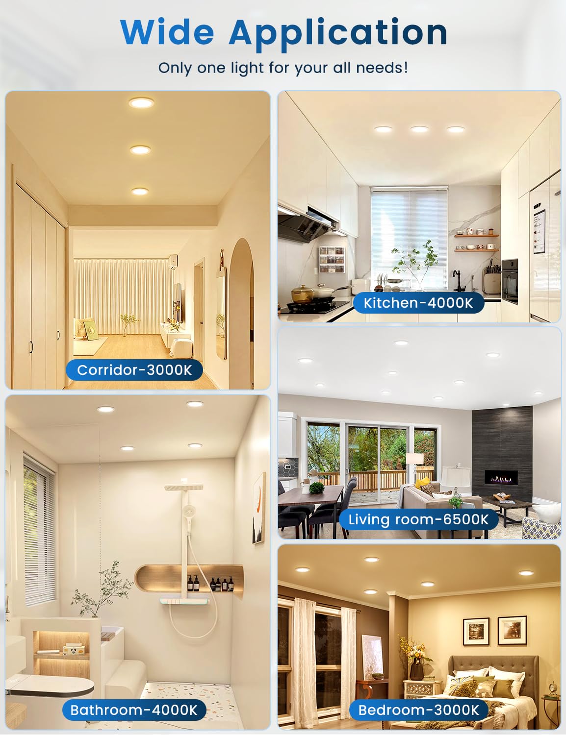 Spot LED Encastrable 5W, Lot de 12 Spot Led Extra Plat 500lm Orientable, Blanc Chaud Blanc Neutre Blanc Froid, Trou 64-80mm 230V Plafonnier Encastré Pour Salle de Bain Cuisine Salon Couloir