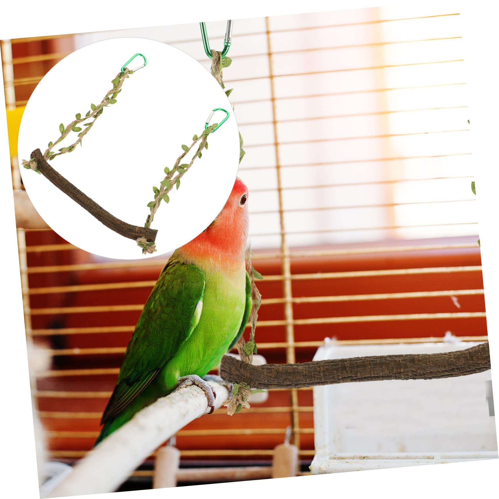 BESPORTBLE 5pezzi Swing Per Uccelli Legno Naturale Per Pappagalli e Parrocchetti Giocattolo Appeso Per Intrattenimento e Allenamento Degli Uccelli Domestici Facile Da Installare e Resistente