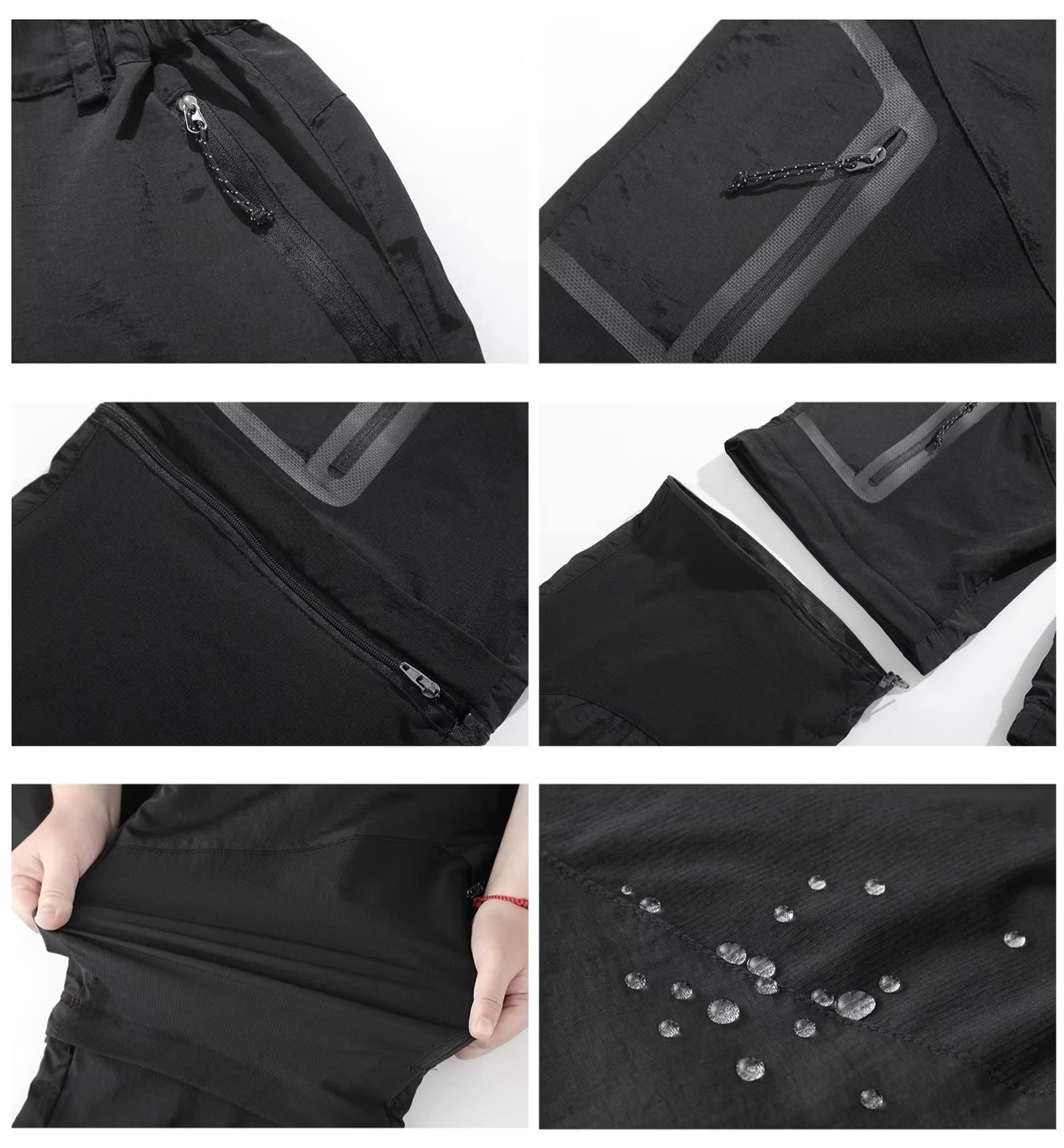 Pantalón Deportivo para Senderismo, Funcional, Trekking, Outdoor,Transpirable, de Secado rápido, Impermeables Pantalones Cortos