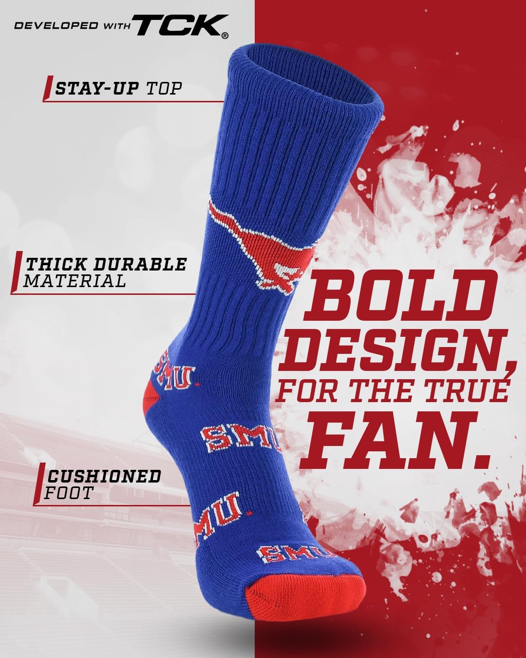 TCK Mayhem Crew Socks Calf Length Sock Mens Game Day Socks