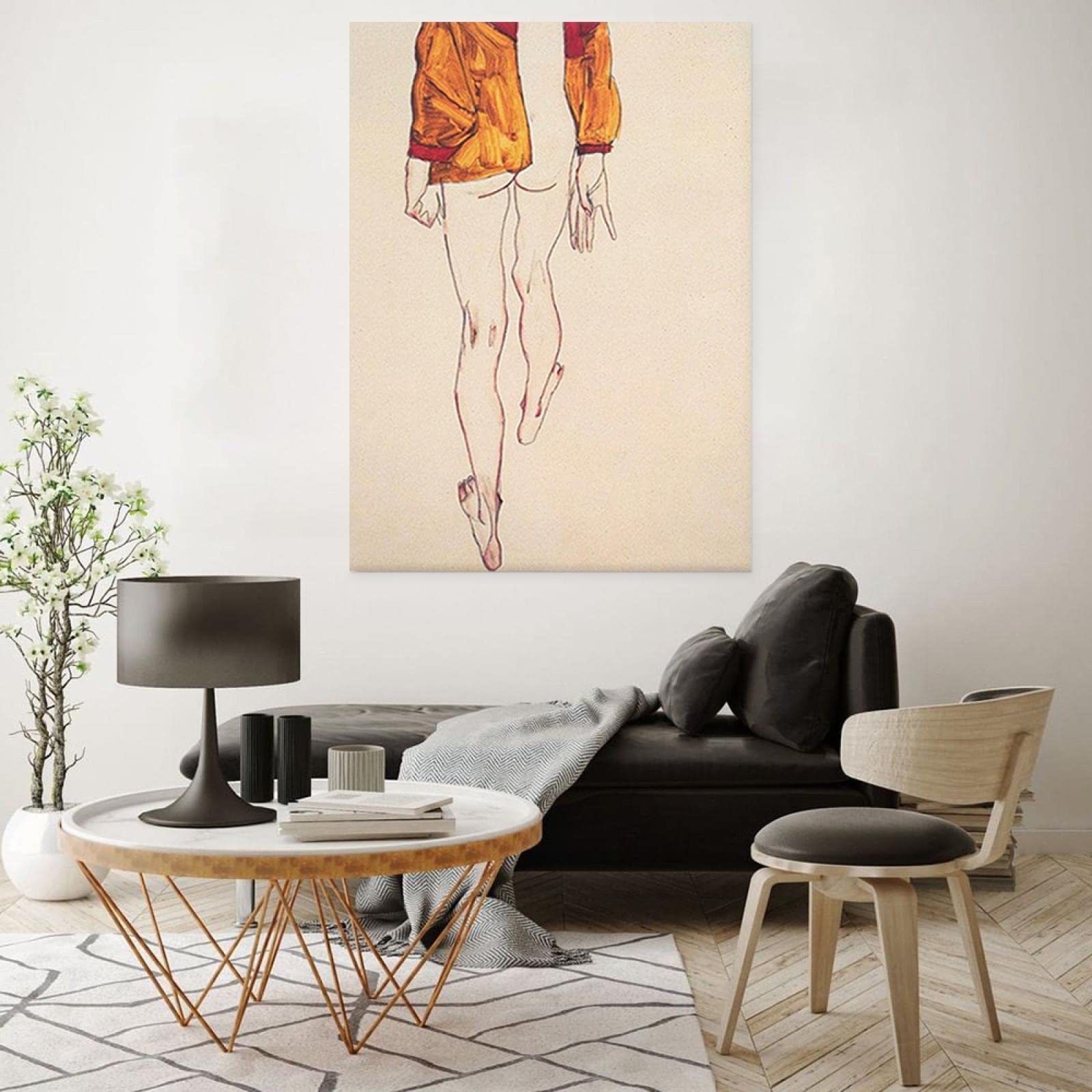 Egon Schiele Vintage Zeichnungen Skizze Schiele Porträt Leinwand Gemälde Poster und Drucke Nordischer Stil Kunst Wohnkultur 70x100cm Rahmenlos