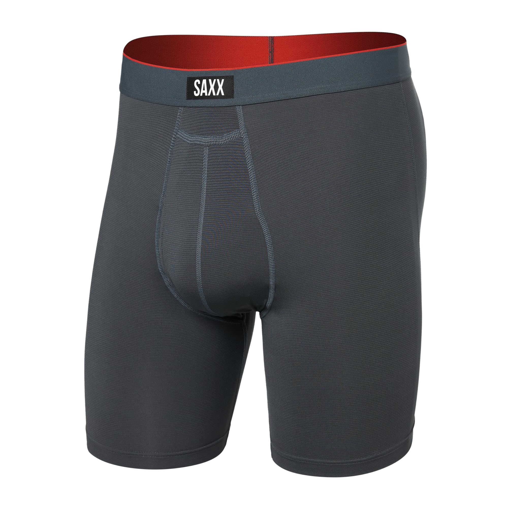 Saxx Multi-Sport Mesh Long Boxer Briefs, Turbulence - M Grey