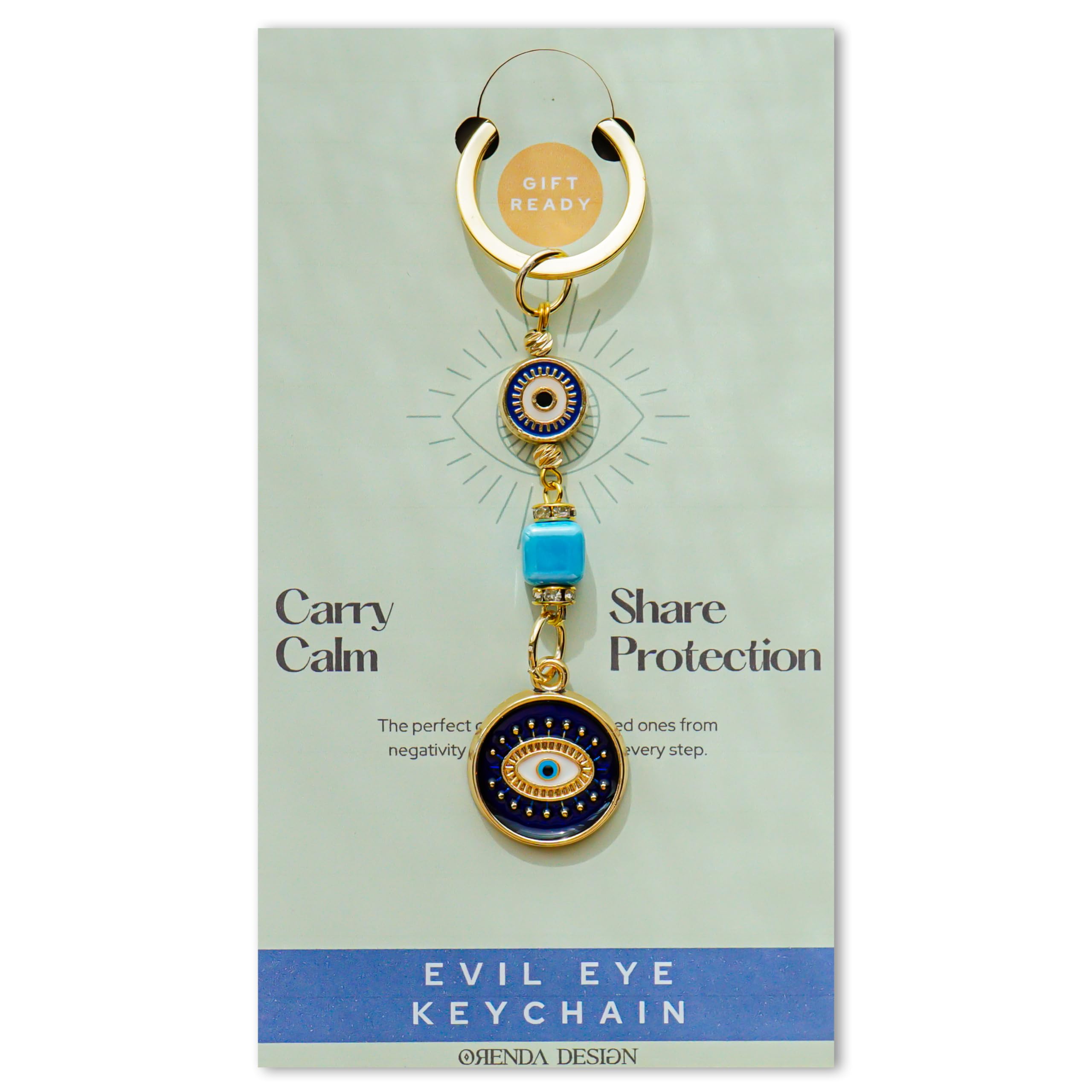 Evil Eye Keychain Charm Collection – Gold-Plated Handmade Amulets for Spiritual Protectio…