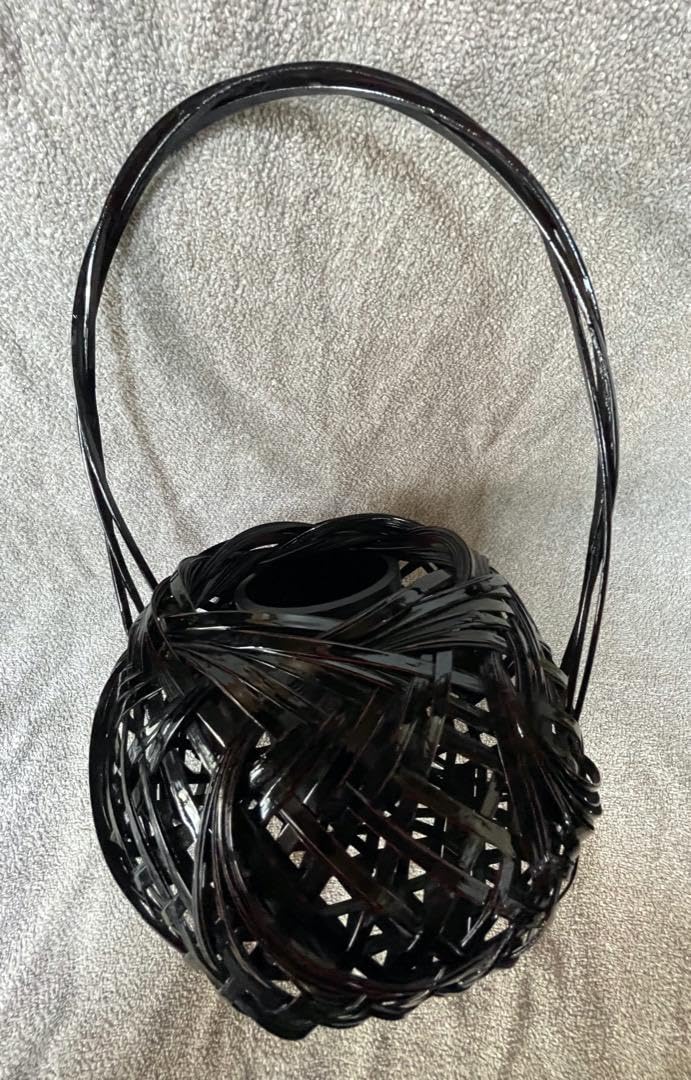 らんたい漆器の籠 籃胎漆器 らんたい漆器 25cm 丸盆 菓子籠 伝統工芸｜Yahoo