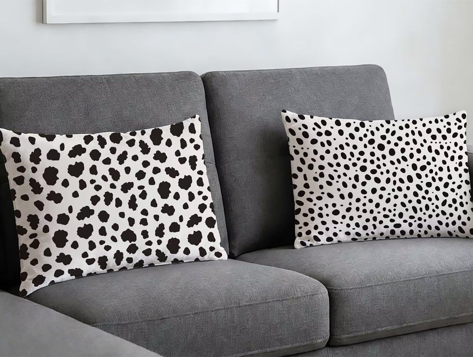 Oreiller 60x80 noir et blanc en velours pour décoration de chambre moderne