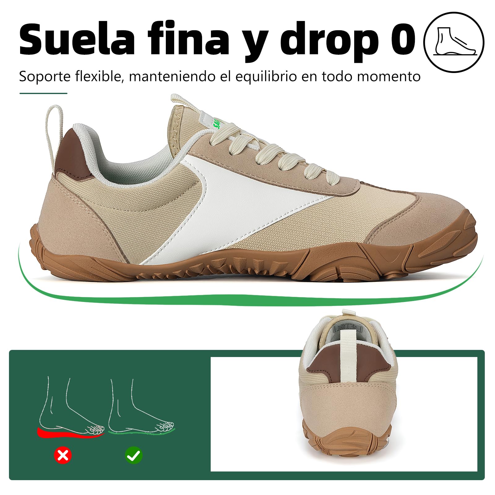 SAGUARO Zapatillas Barefoot Unisex Sneakers Descalzos Ligera Transpirable Antideslizante