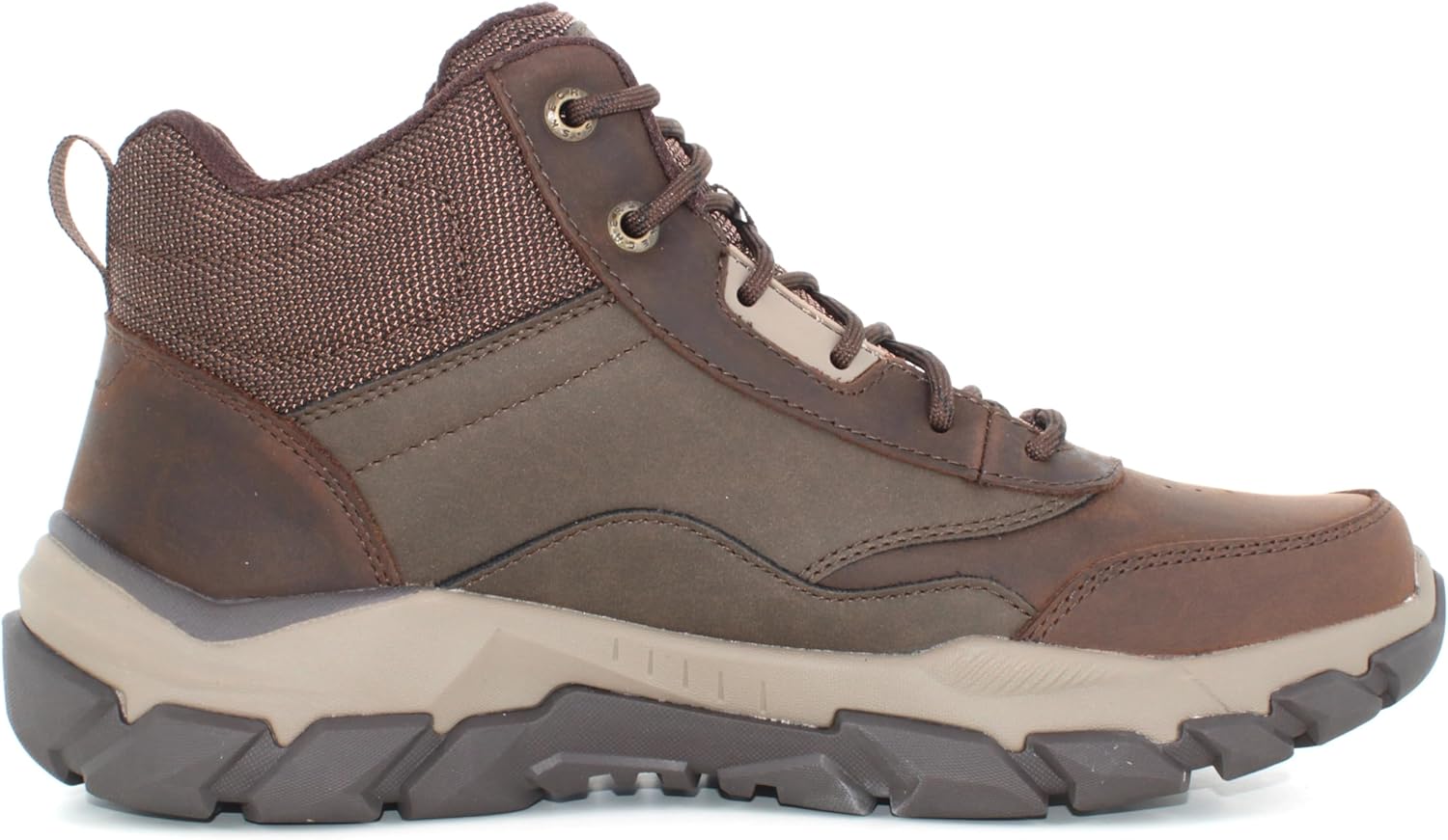 Skechers Men's USA Santoro - Hopkins Mid Top Leather Lace Up boot W/Mesh On Collar - Image 4