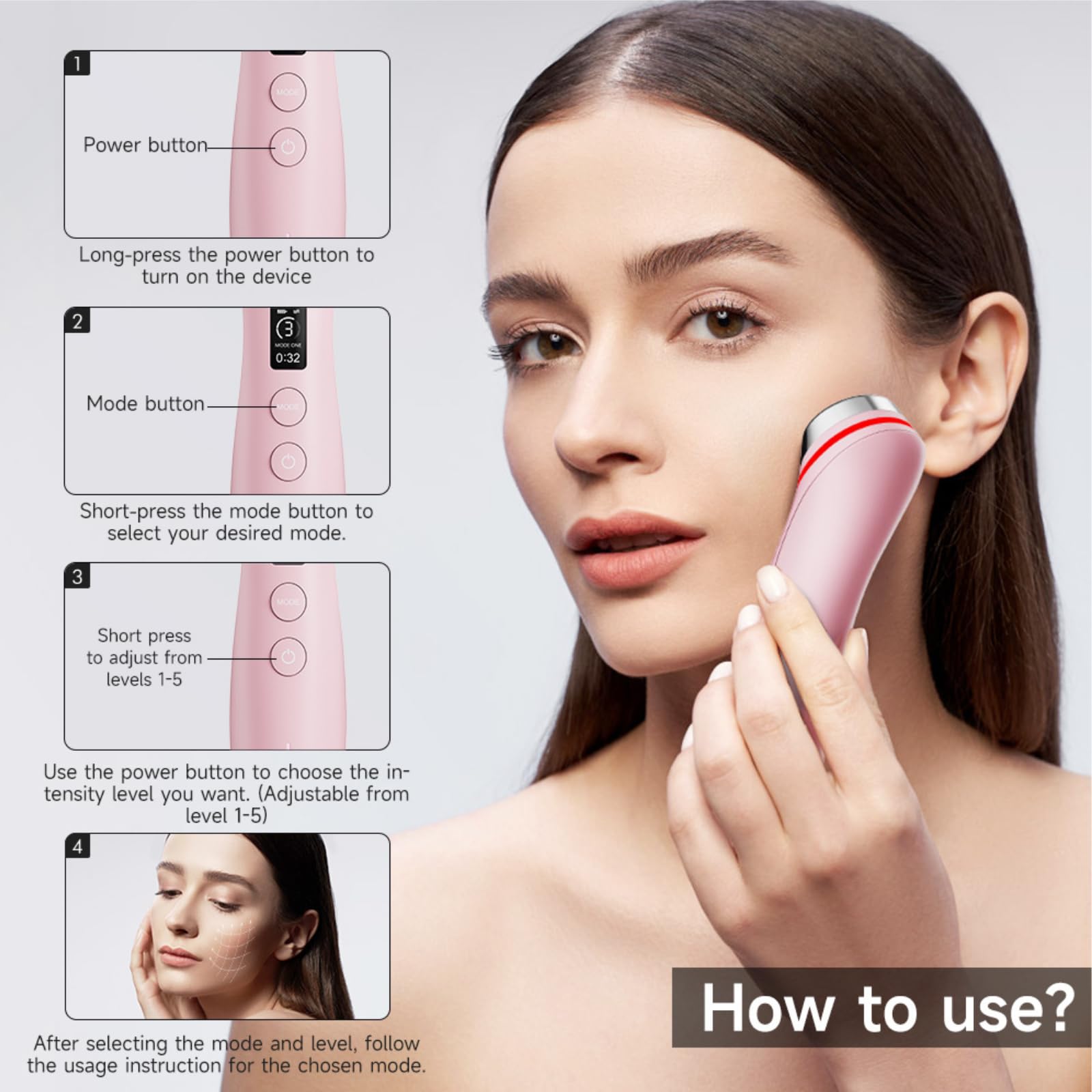 Verbesserte Version | 6-in-1 Echtglas Glow Beauty Gerät | Blickende Glashaut mit verbesserter Absorption, Ausstrahlung, Elastizität, Porenpflege | LED-Anti-Falten-Gerät | Hautpflege straffend,
