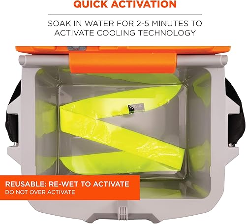 Miniatura 3 de Ergodyne Chill Its 6700 - Bandana de enfriamiento, con cristales de polímero evaporativo para alivio refrescante, con lazo para ajuste regulable, 6