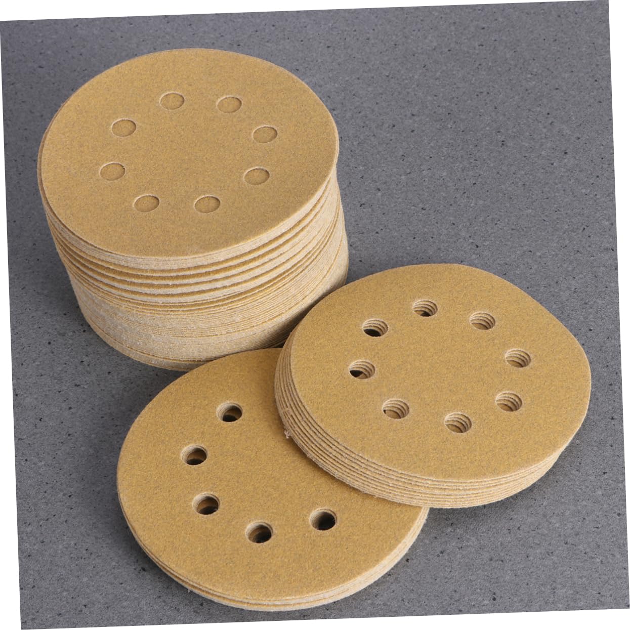 SOLUSTRE Round Sanding Pads for Orbital Sander 5 Inch 8 Hole 120 Grit Hook Loop Sanding Discs Dustless Sandpaper Pads