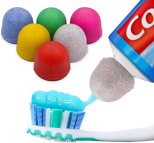 Miniatura 7 de Chrome Cherry SqueezMe Tapones de pasta de dientes con cierre automático, tapa de silicona para niños y adultos, dispensador de pasta de dientes sin