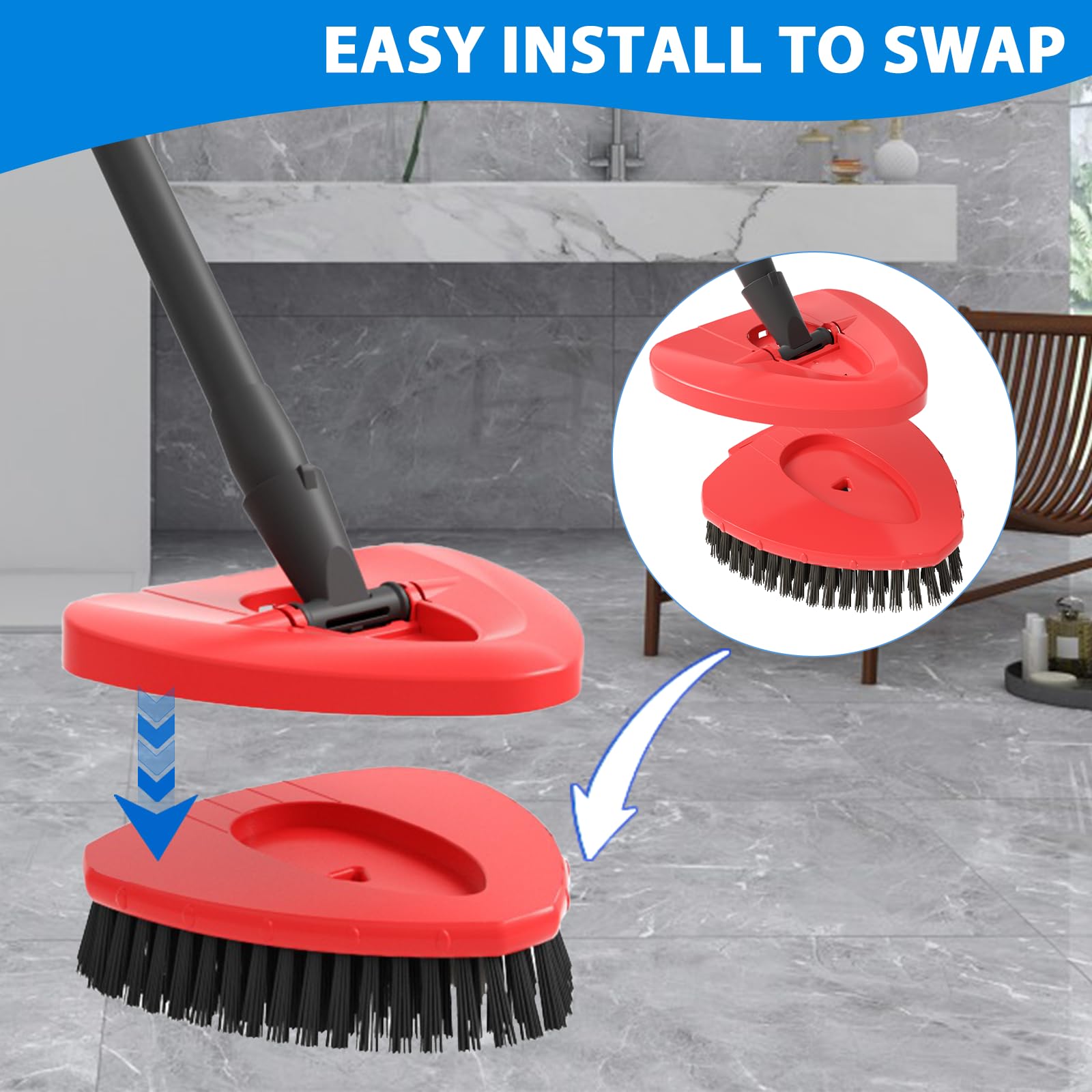 Têtes De Brosse Triangulaire De Rechange Pour Vileda Turbo EasyWring 1-Tank - Nettoyage Coins & Sols