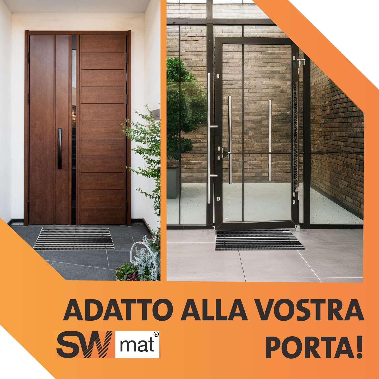 Tappeto tecnico d'ingresso in alluminio per interni ed esterni I Zerbino con telaio antisporco incorporato (antracite, 100 x 50 cm)