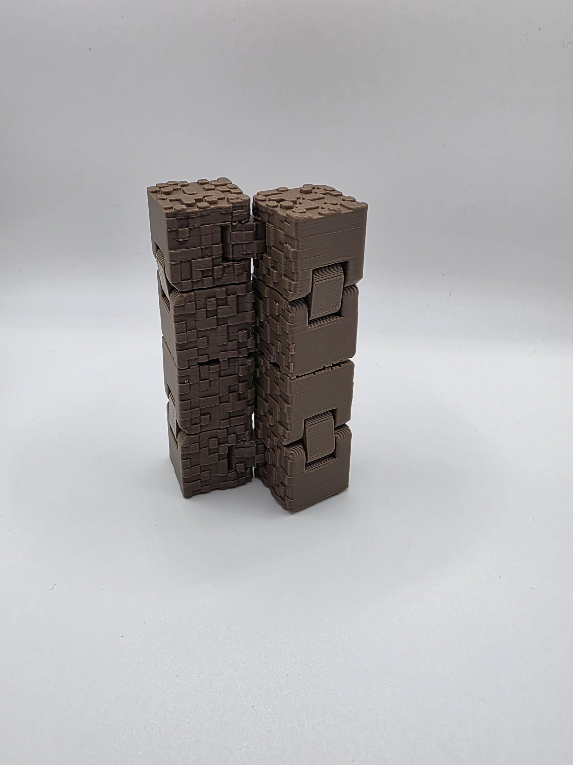 Voxel Dirt Block Infinity Cube | Folding Fidget Toy | Endless Flip Cube | Sensory Desk Toy | 3D Printed