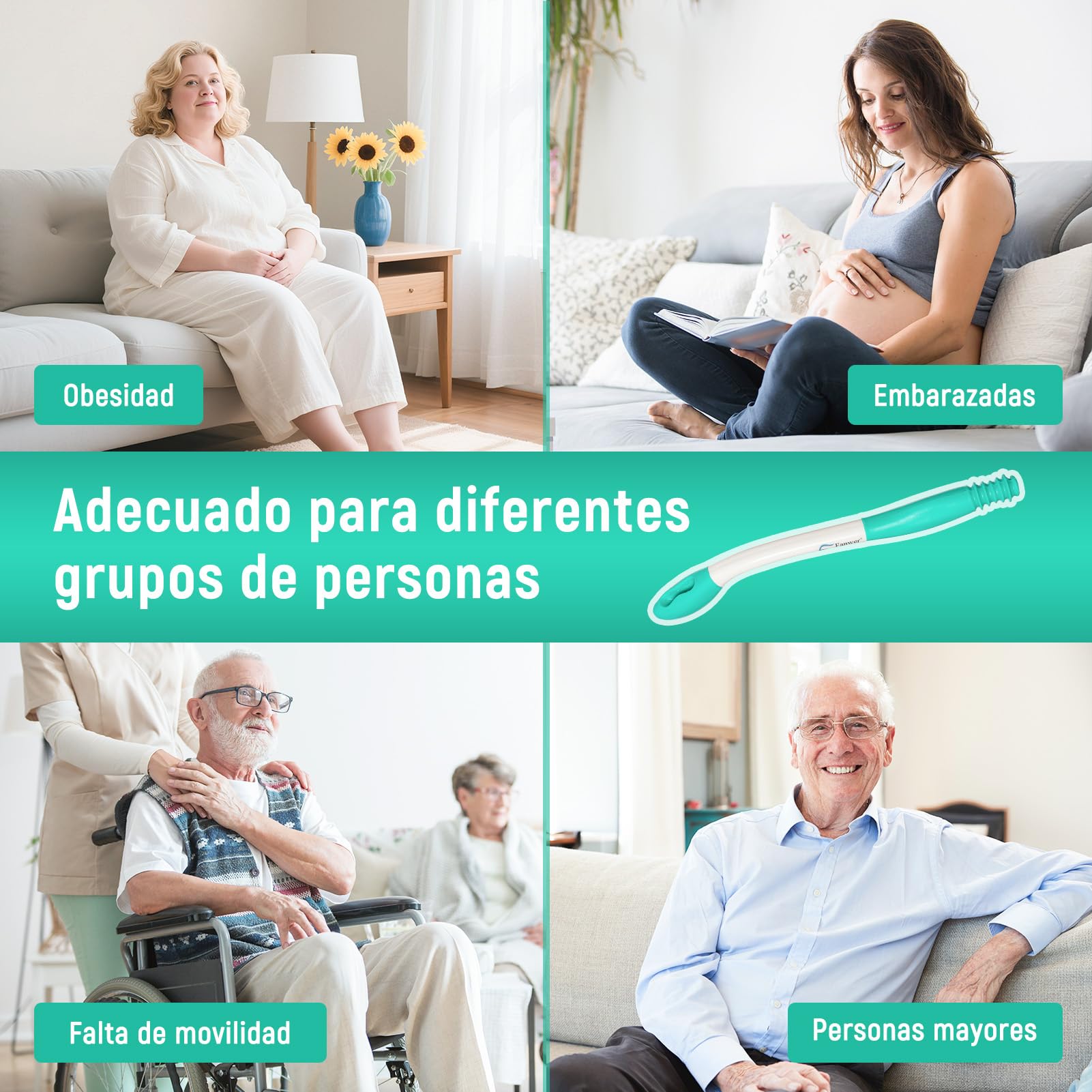 2PCS Herramientas para el Inodoro Bottom Wiper, Self Wipe Aid Helper, Ayudas para el Inodoro Herramientas para Limpiar, Papel higiénico Agarre de Tejido Easy Wipe - Ayuda para discapacitados
