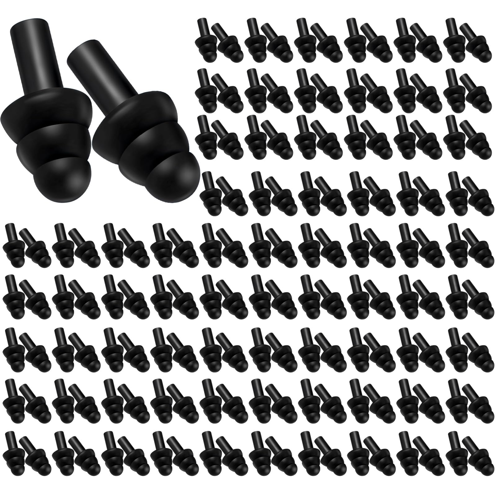 TrelaCo 200 pares de tapones de silicona a granel, Nrr 32 db, reutilizables, impermeables, suaves, para dormir, ruido, natación, protección auditiva, tapones para los oídos, tiro, construcción, caza