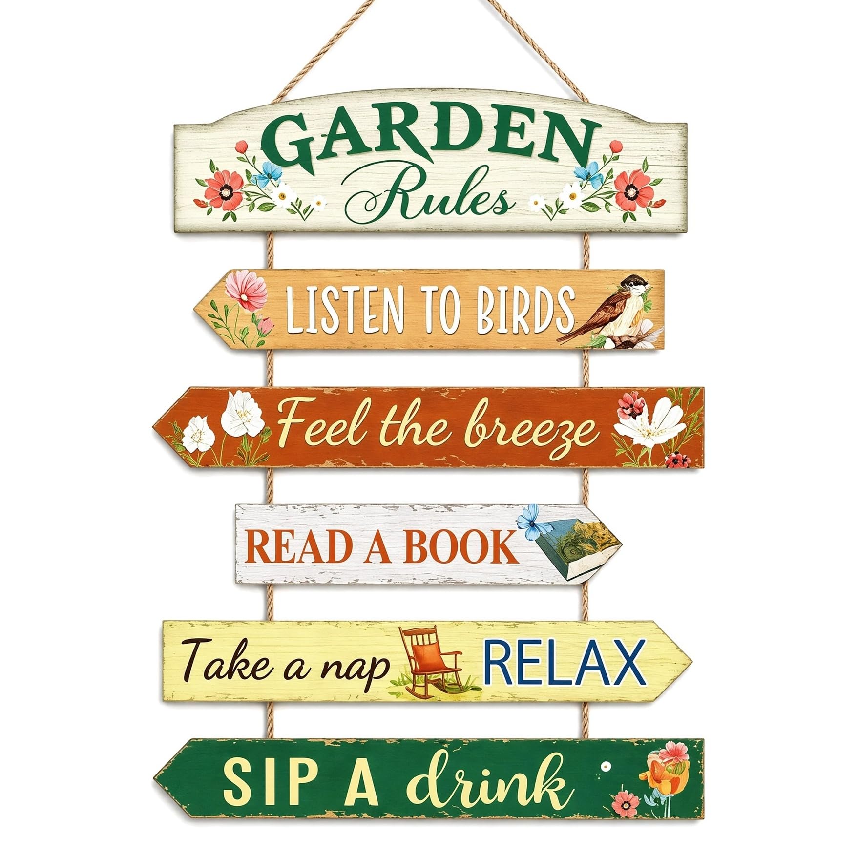 QIANSSE Garden Signs with Relaxing Quotes (Garden 2)