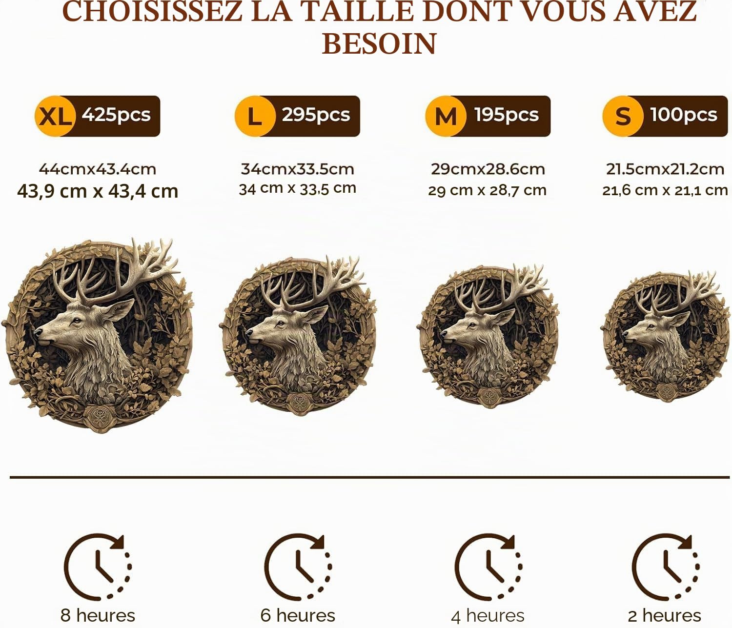 Puzzle en Bois pour Adultes-425 Pièces Cerf Unique en Forme De Puzzle en Bois,Cadeaux D’Anniversaire pour Les Vacances,Décoration Intérieure