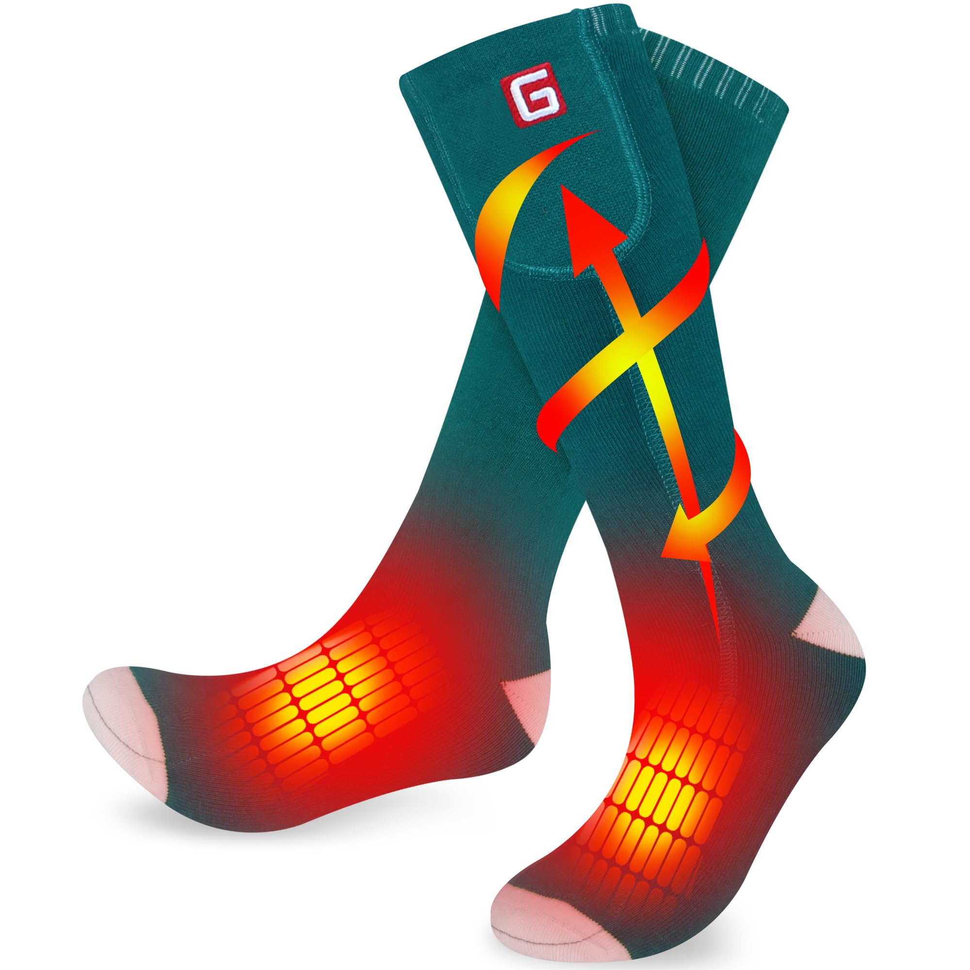 Heated Socks Women Electric Rechargeable Heated Socks for Youth Teenagers Foot Warmer Heated Skiing Socks for Hunting Running Hiking Winter Socks