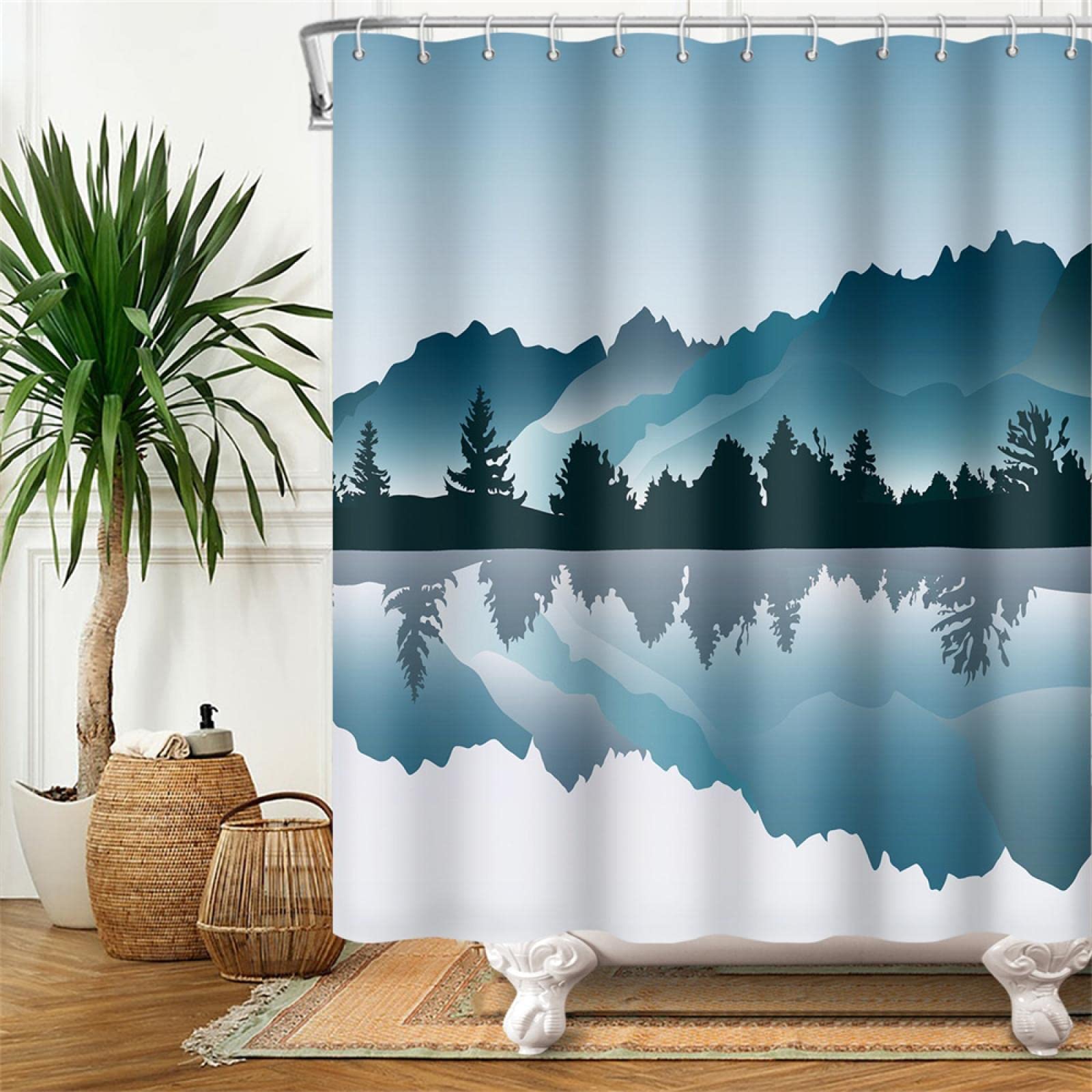 SPXUBZ Tenda Da Doccia Per Festa Del Papà, In Poliestere Impermeabile 72x72 Inch, Con 12 Ganci, Color19