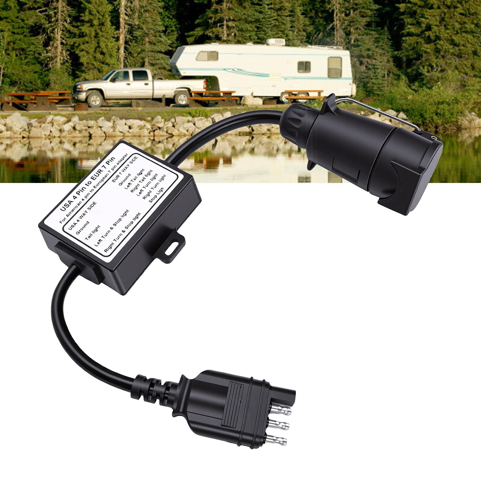 Sorandy Convertidor de Luz de Remolque de 4 Pines a 7 Pines, Compatible con
