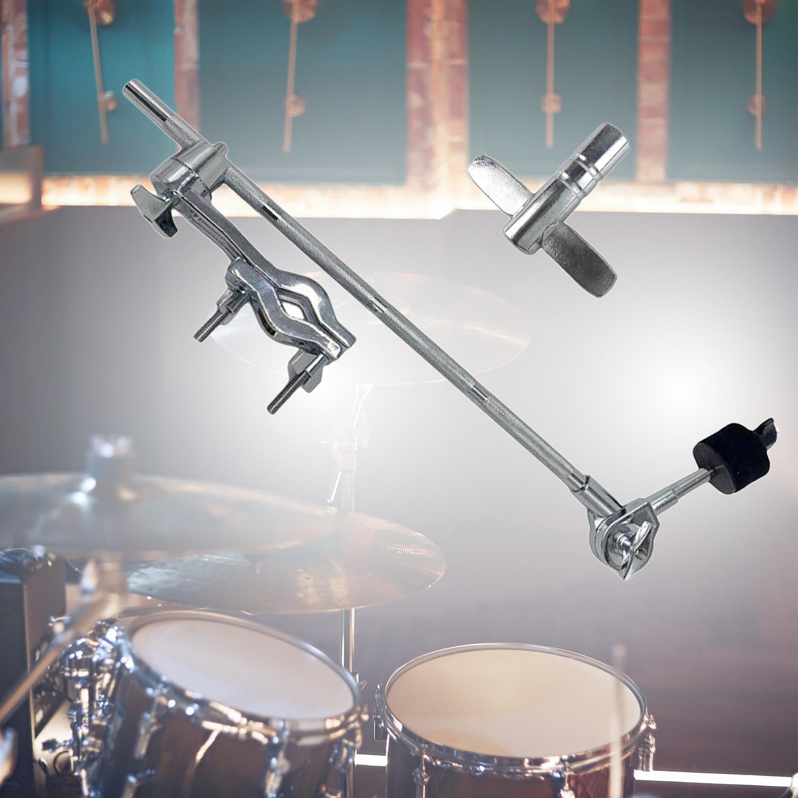 BEALIFE Soporte para platillos Brazo de expansión para platillos Abrazadera ajustable Compatible con baterías estándar Diseñado para eficiencia y durabilidad Extensión para rack de batería Abrazaderas