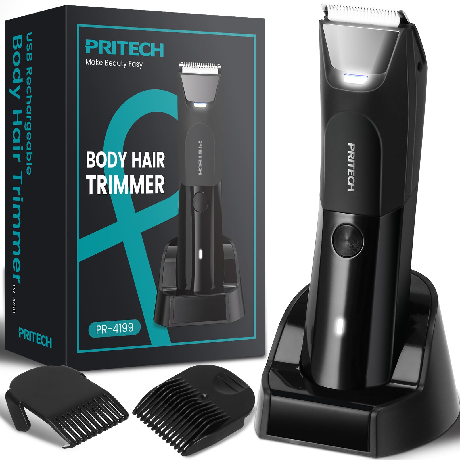 PRITECH Manscape Body Hair Trimmer Electric Razors for Men