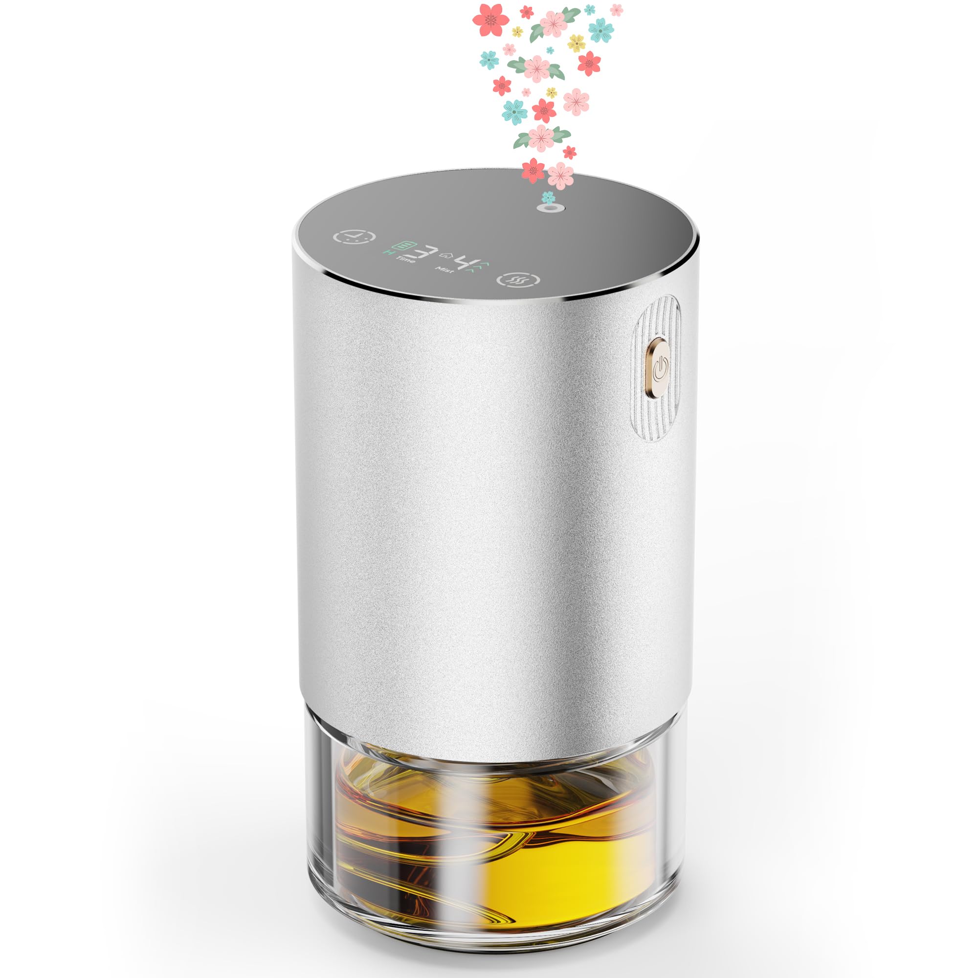 Difusor de aceite esencial sin agua, difusores recargables de aroma de aromaterapia para el hogar, coche, dormitorio, oficina, temporizador de 1/2/4/8 horas, capacidad de 100 ml, 3 niveles de niebla
