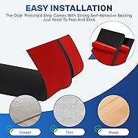 Vista 3 de Tira de transición de piso de vinilo para umbral de puerta, autoadhesiva, 36 pulgadas, umbrales para puertas, tiras de transición reductoras de Negro