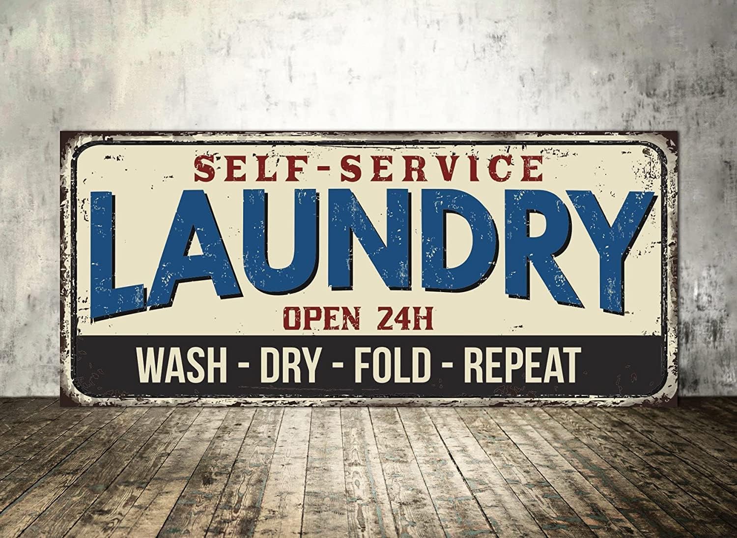 Kwqdozf Tin Sign-8 8X12 Inch Laundry Self-Service Vintage Metal Aluminum Tin Sign Door Signs 8