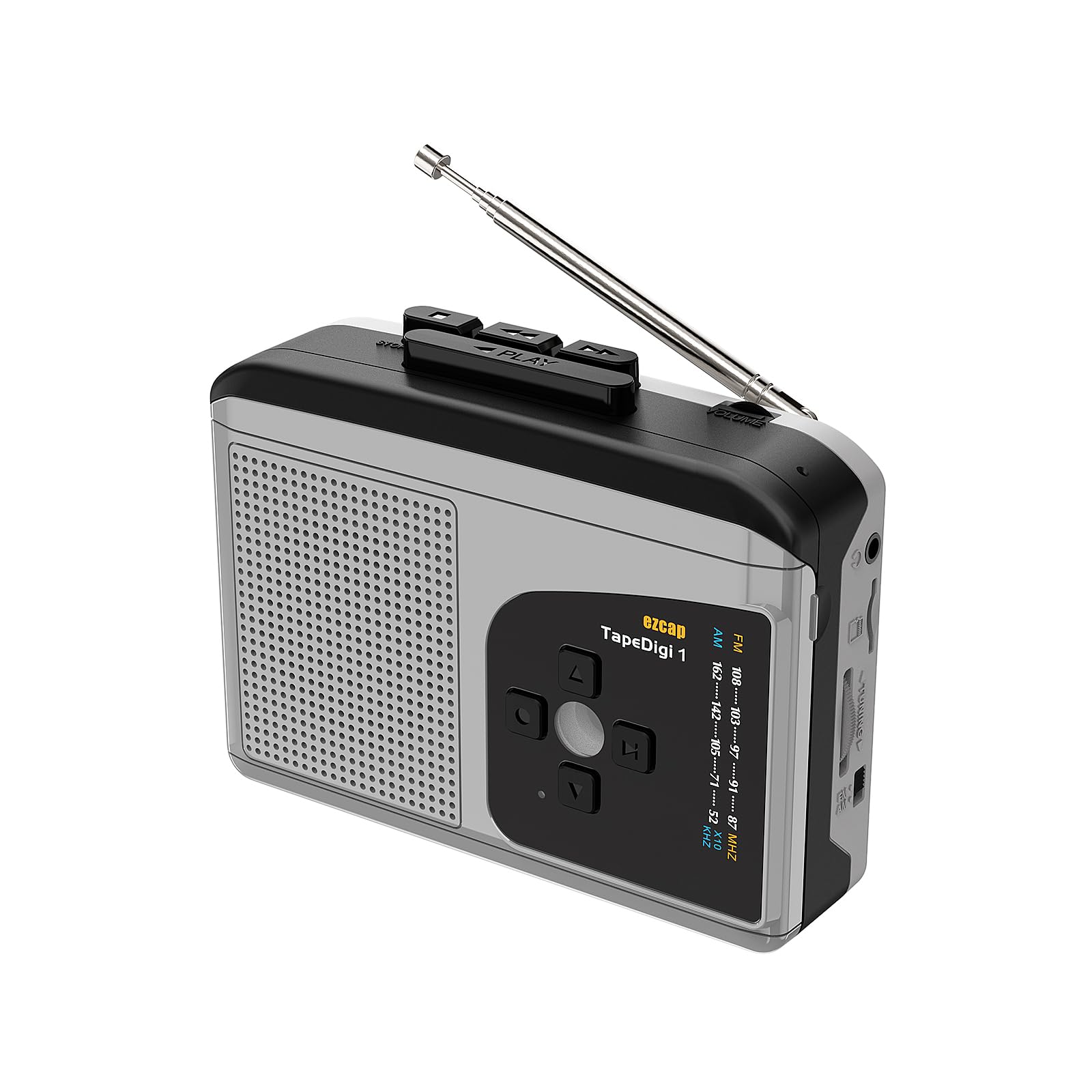 Ezcap234 Odtwarzacz kasetowy Przenośne radio Am Fm Konwerter kasety magnetofonowej na MP3 Rejestrator dźwięku Wbudowany głośnik z gniazdem słuchawkowym dla miłośników muzyki