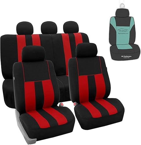 Miniatura 8 de FH GROUP FH-FB036115 fundas para asientos a rayas, púrpura/negro - Para la mayoría de los autos, camiones, SUV o van, Burgundy Rosado,Beige,Negro