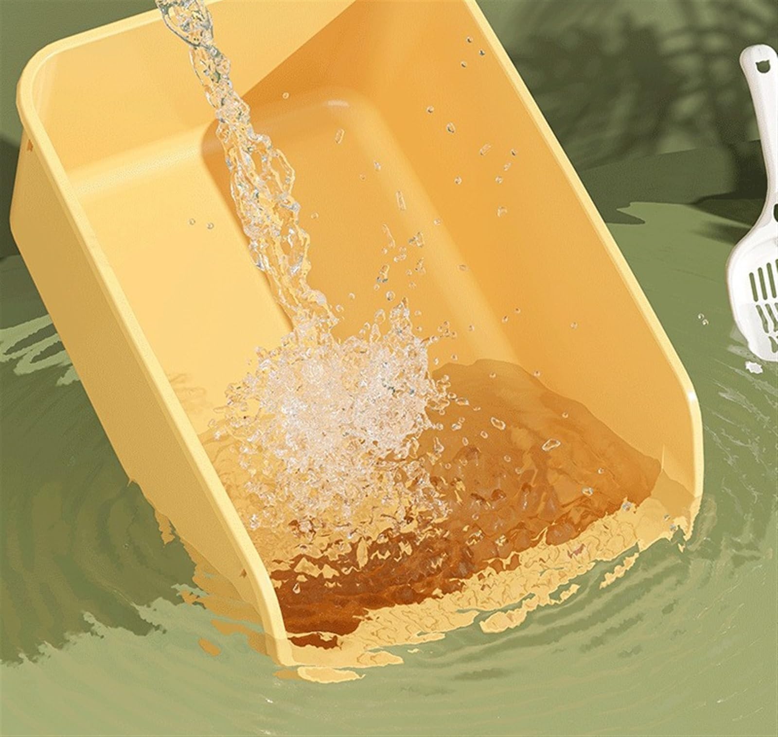 Kuweta dla Kota Solidna Toaleta Dla Kotów Artykuły Zwierząt Wysoko Jednostronna, Odporna Na Rozpryskiwanie, Przenośna Piaskownica Kota Nieprzywierająca(Gray)