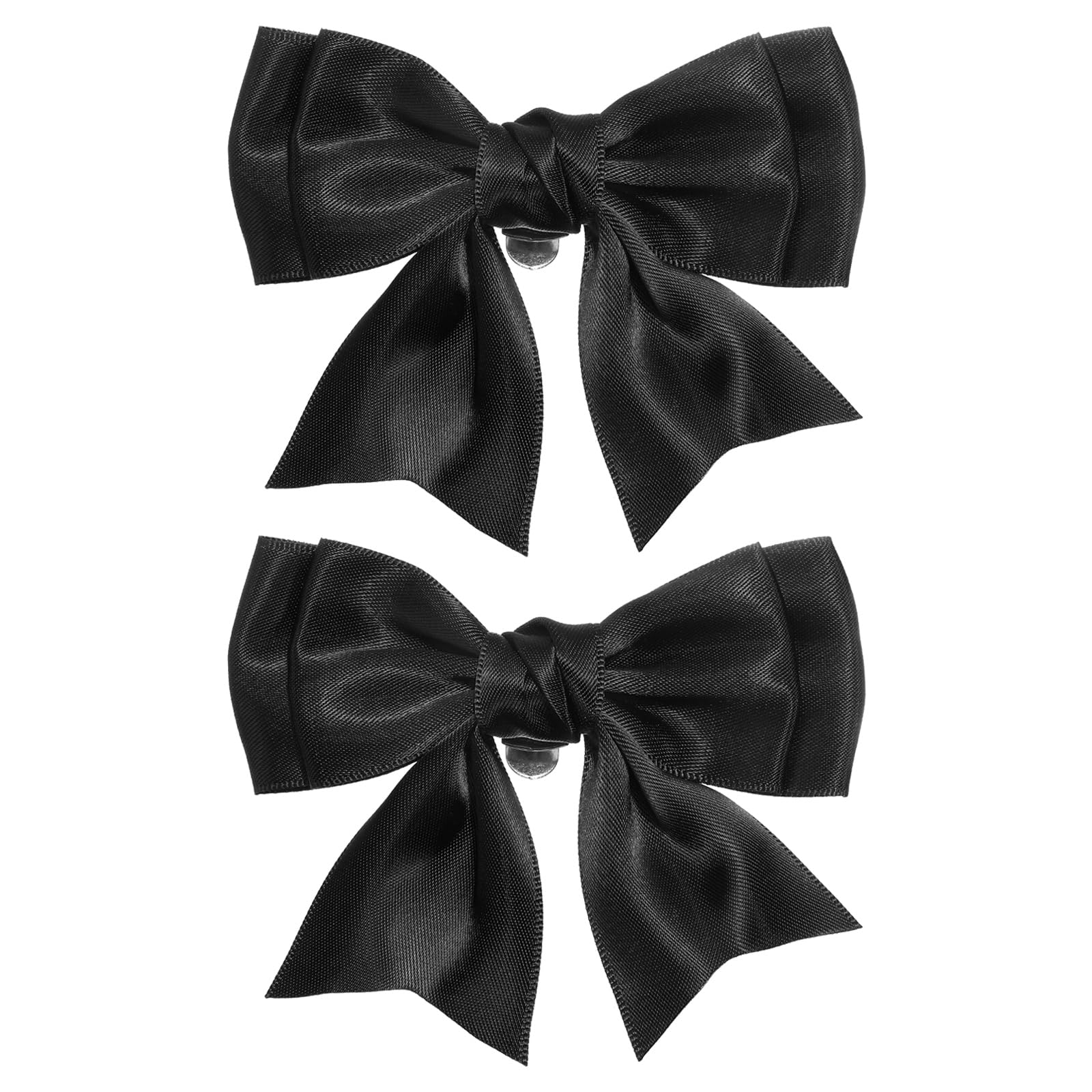 PATIKIL Shoe Clips with Bow for Women, 2 Pieces Detachable Satin Elegant Shoe Clips with Bow, Cute Shoe Buckle Ornament for Wedding, Party, Decoration, Black