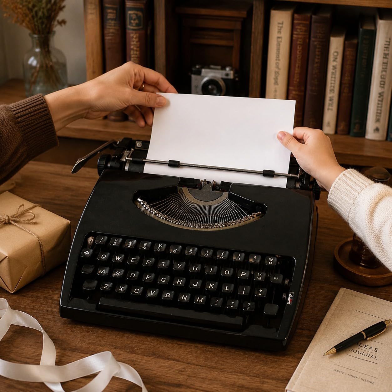 Macchina da scrivere manuale vecchio stile regalo per scrittori, macchina da scrivere meccanica retrò per bambini, principianti, hobbisti e diario creativo