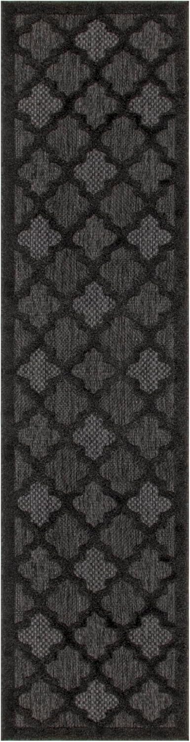 Nourison Home Easy Care Charcoal Black 2' x 6' Area Rug - Easy Clean, Non Shedding, Bed Room, Living Room, Dining Room, Kitchen (6' Runner)