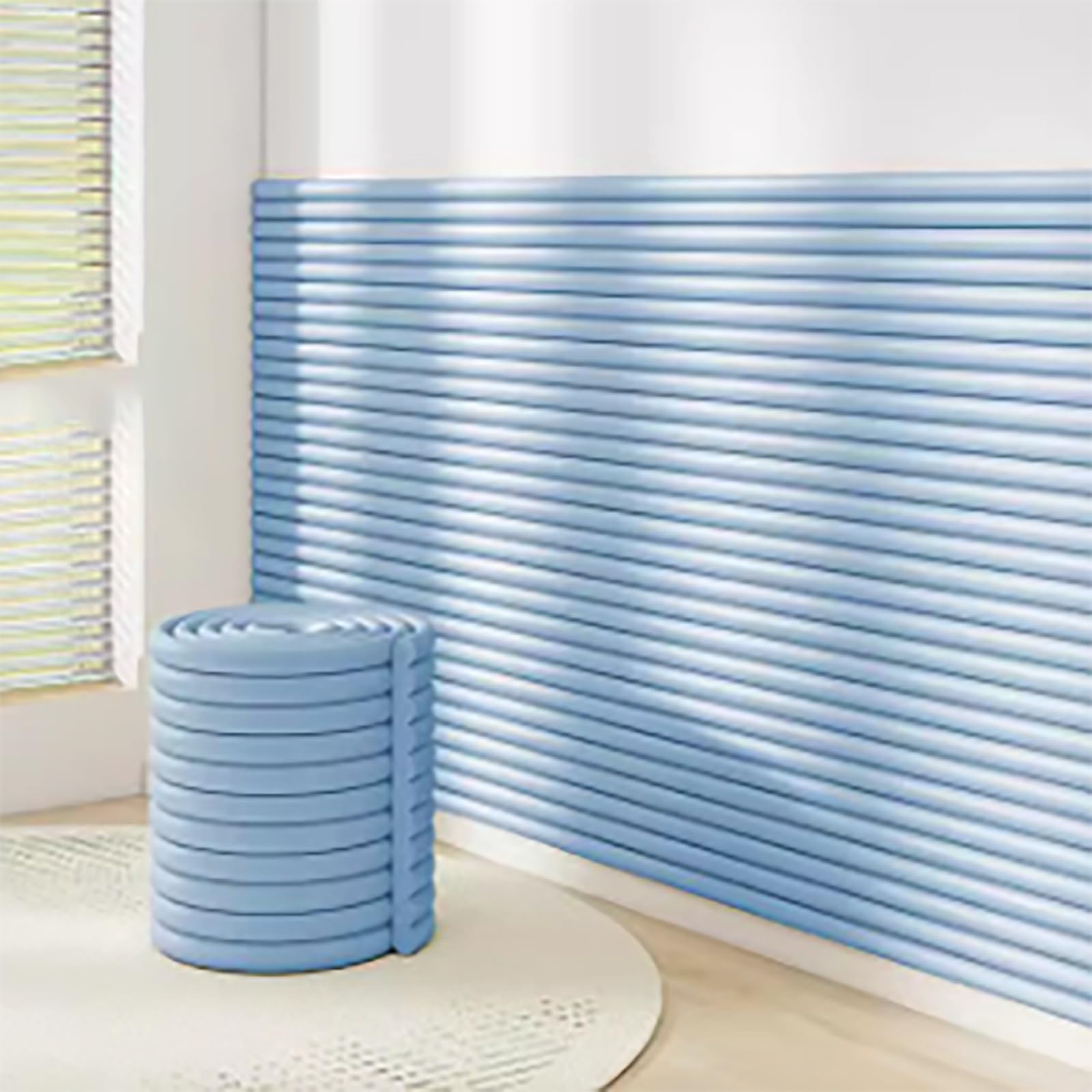 Jidanmian Padded Wall Panels Self-Adhesive,Wall Padding for Kids with Autism,DIY Peel and Stick Padded Wall Panels,Flexible Elasticity 3D Wall Paneling for Bedroom Playroom(Blue,3 rolls)