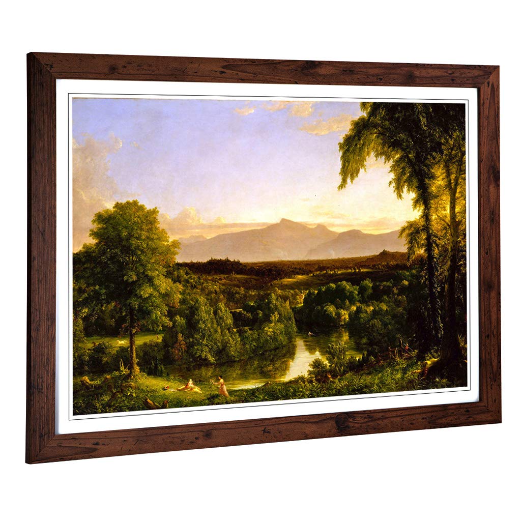 Big Box Art Framed Print of Thomas Cole Early Autumn View of Catskill Design | Wall Art Picture | Home Decor for Kitchen, Living Room, Bedroom, Hallway, Walnut, A2 / 24.5x18 Inch / 62x45cm